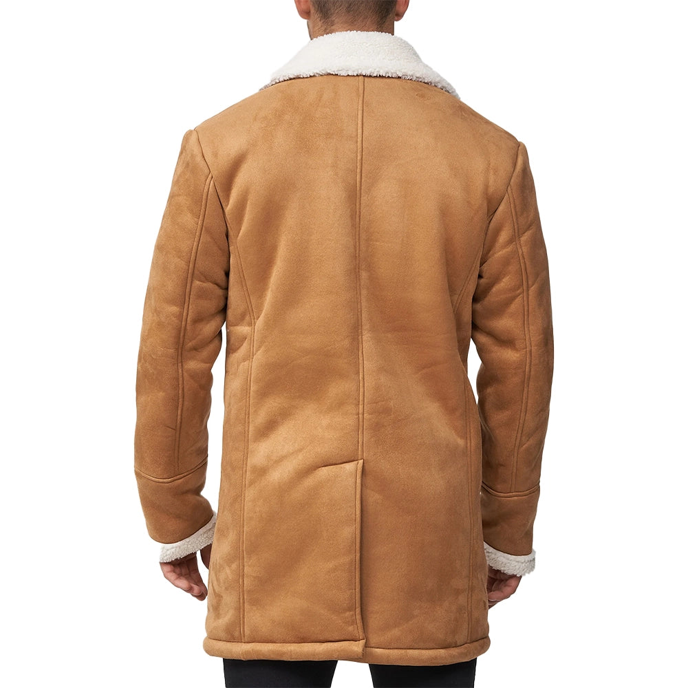 Double Breasted Camel Brown Mens Winter Coat