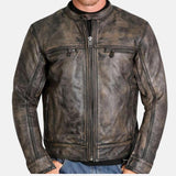 cafe brown leather jacket