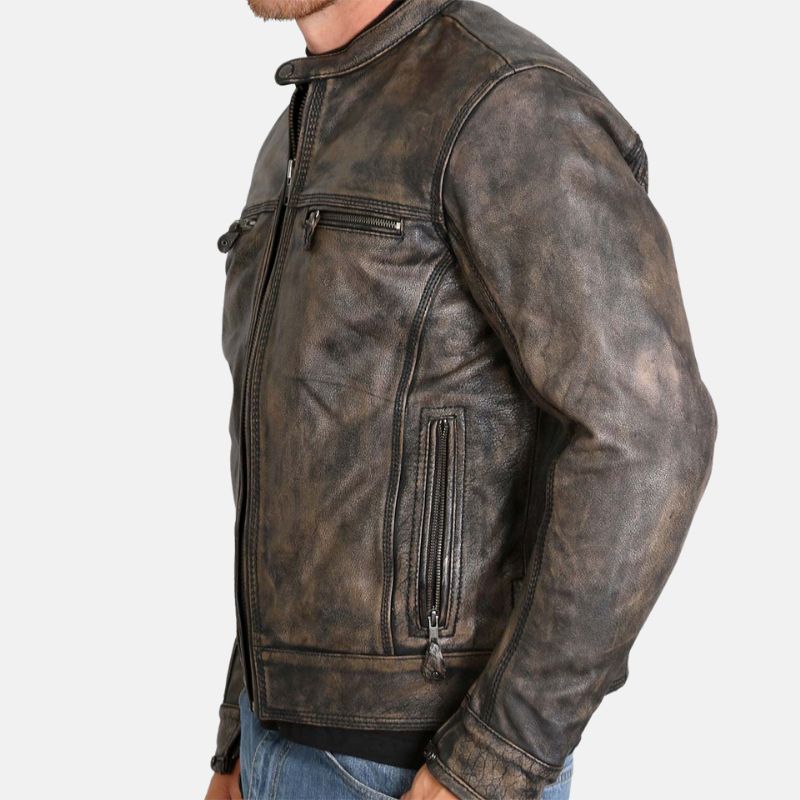 leather premium jacket brown