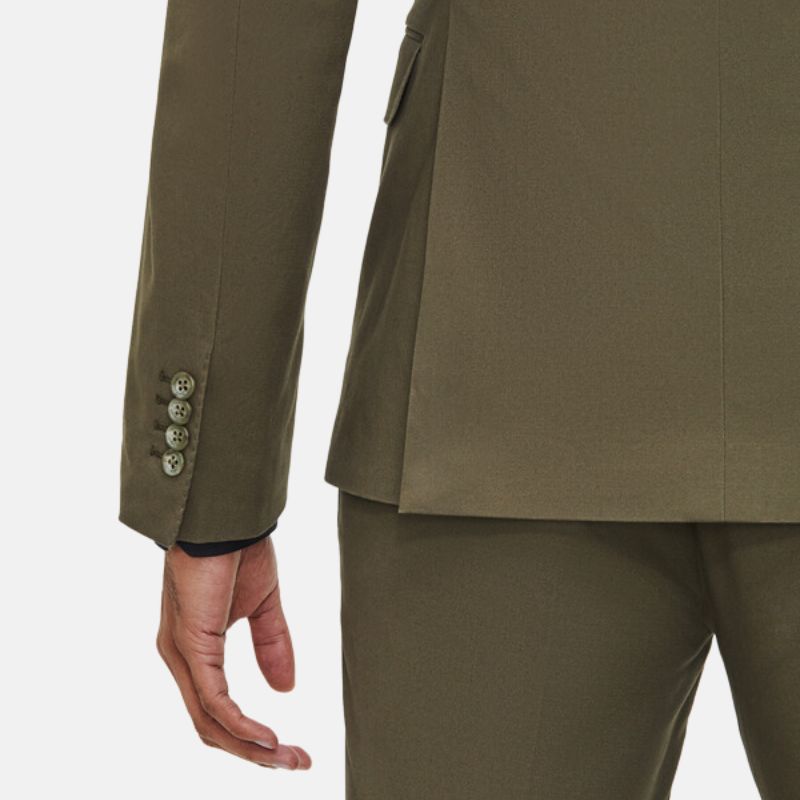 3 Piece Olive Green Wedding Suit For Mens