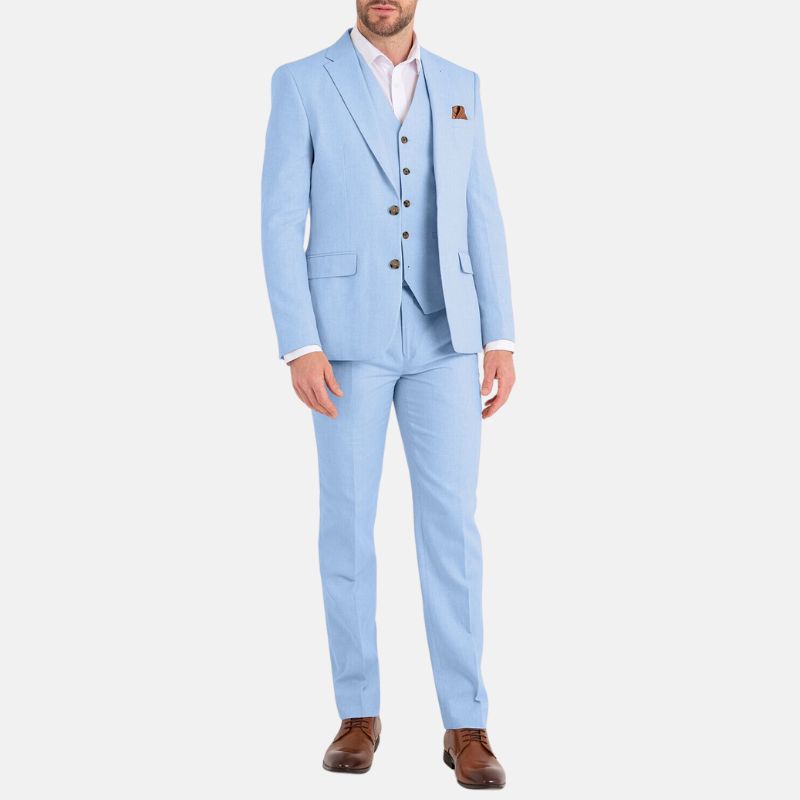 3 Piece Sky Blue Suit