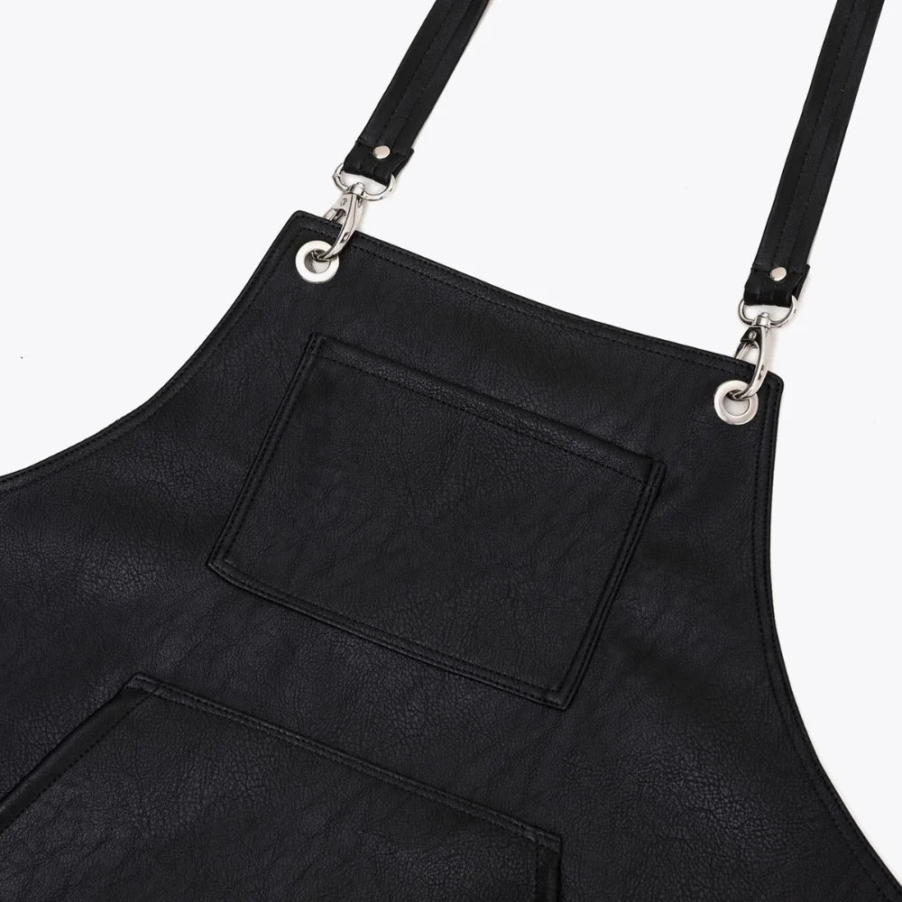 Genuine Clean Split Black Bar Leather Apron