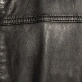 Aaron Black Leather Bomber Jacket