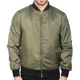 Aaron Rib Knitted Green Bomber Jacket