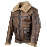 Mens Arnold Schwarzenegger Winter Aviator Raf B6 Shearling Leather Jacket