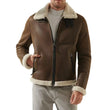 Men's Berlin Brown Shearling Bomber Leather Jacket