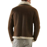 Men's Berlin Brown Shearling Bomber Leather Jacket