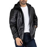 Black Mens Leather Jacket With Hood (5)