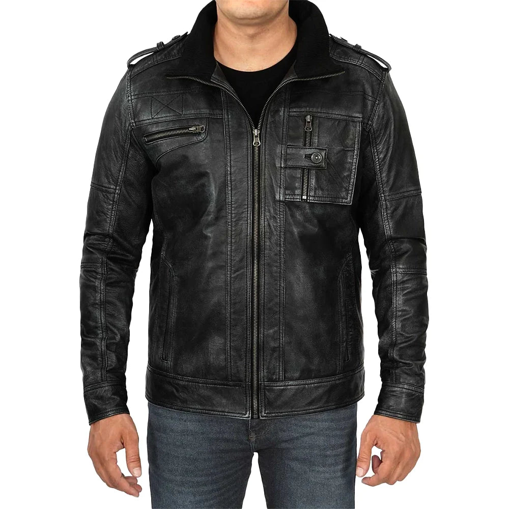 Cafe-Racer-Black-Leather-Jacket-For-Men-1