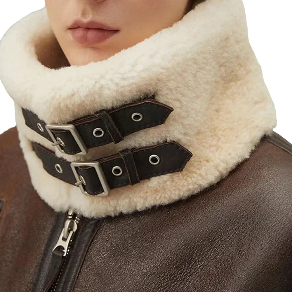 Chocolate Brown B3 Sheepskin Aviator Jacket