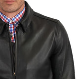 Eric Black Bomber Leather Jacket