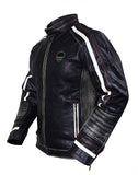 Retro 4 Distressed Black Vintage Cafe Racer Leather Jacket