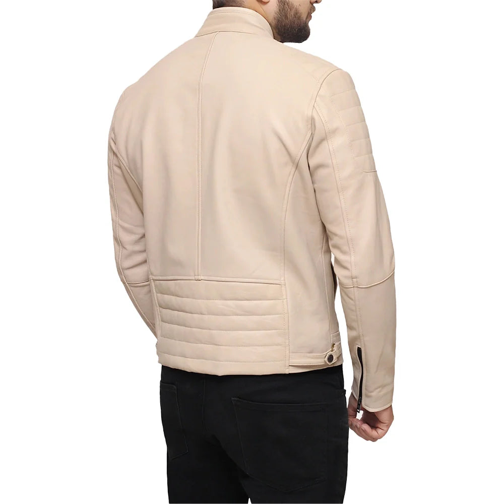 Mens-Beige-Cafe-Racer-Jacket