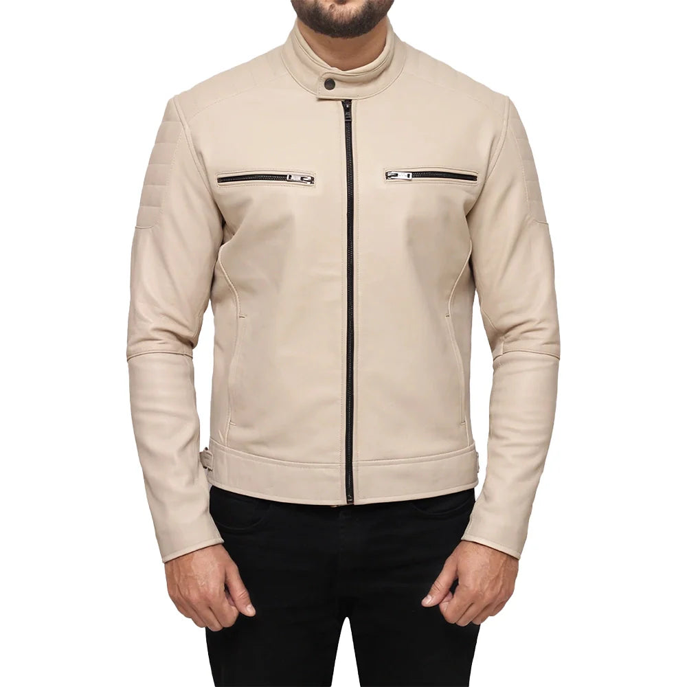 Mens-Beige-Cafe-Racer-Leather-Jacket-1