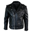 Men's Black Leather Biker Jacket