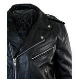 Men's Black Leather Biker Jacket