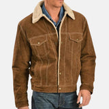 Mens-Christmas-Shearling-Brown-Suede-Jacket