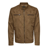 Men's Cognac Brown Suede Leather Jacket