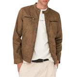 Men's Cognac Brown Suede Leather Jacket