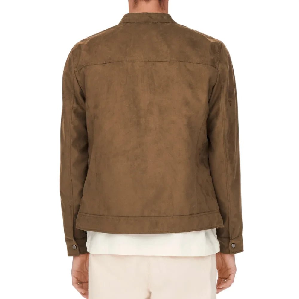 Men's Cognac Brown Suede Leather Jacket