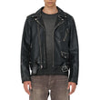 Mens Distressed Black Leather Biker Jacket