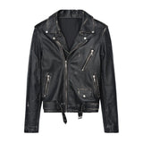 Mens Distressed Black Leather Biker Jacket