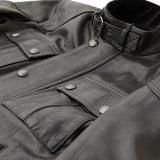 Men's Gangster Black Leather Cafe Racer Jacket