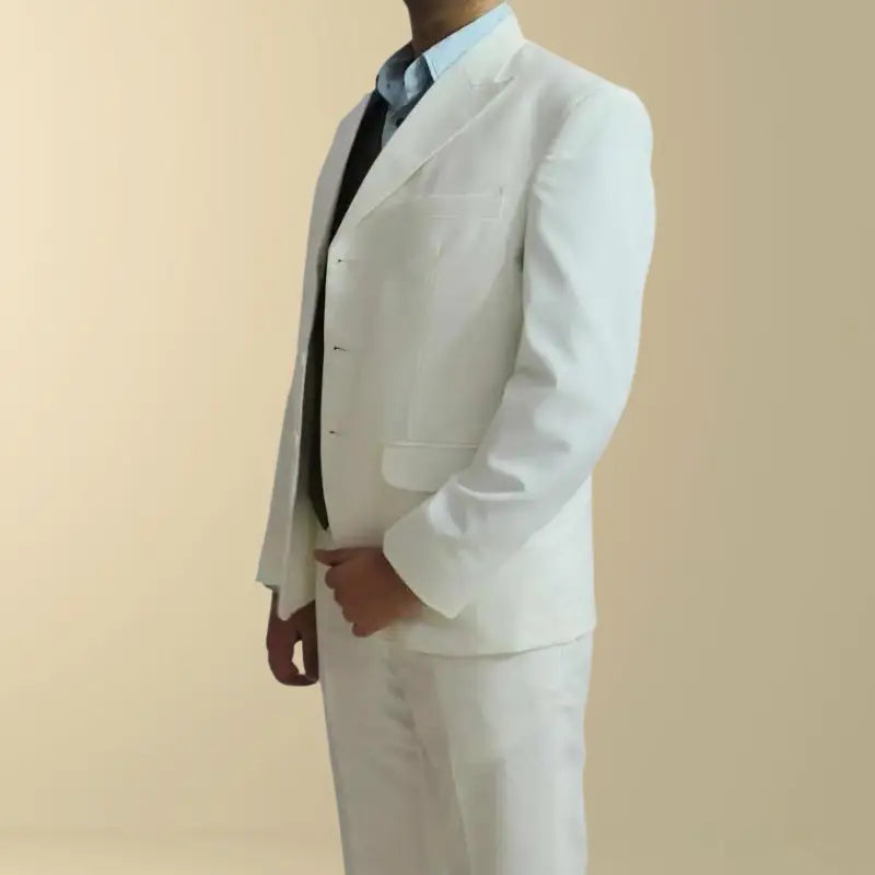 Men's Great Gatsby Three Piece Off White Suit (3)