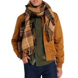 Men's Rib Knitted Camel Brown Suede Leather Jacket