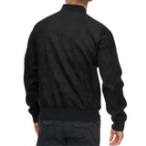 Men's Ribbed Detailing Black Calf Suede Jacket