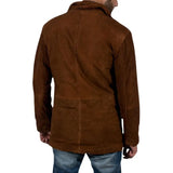 Men's Taylor Brown Suede Leather Coat