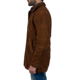 Men's Taylor Brown Suede Leather Coat