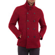 Men's Red Double-Breasted Wool Pea Coat