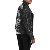 Rugged Matte Men's Black Leather Biker Jacket