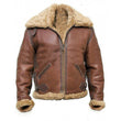 Sheepskin B3 Raf Men's Fur Shearling Bomber Brown Aviator Jacket