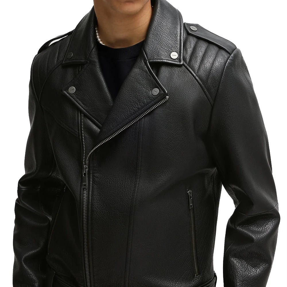 Slim-fit-black-biker-jacket