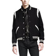 Mens White And Black Wool Varsity Letterman Jacket