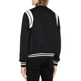 Mens White And Black Wool Varsity Letterman Jacket