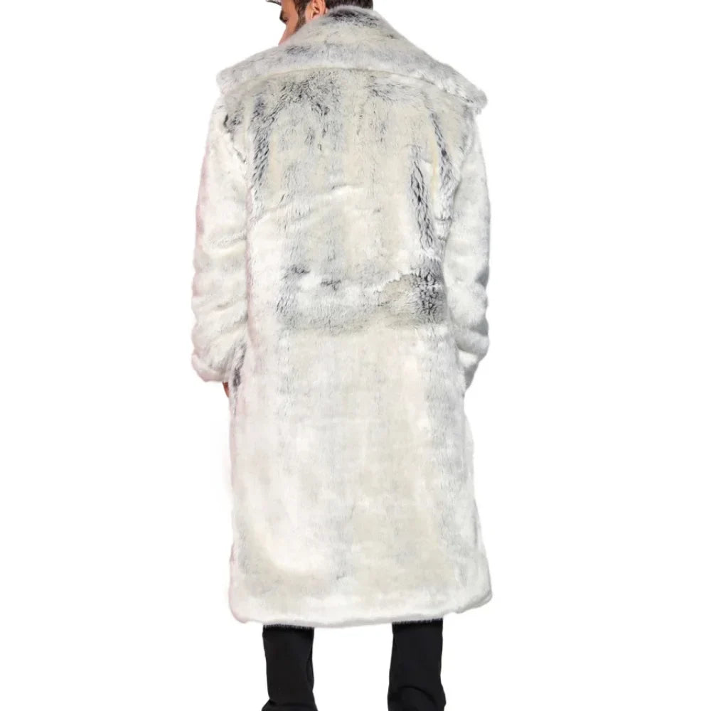 White Chinchilla-Long-Fur -Coat-For-Mens