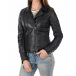 Slim Fit Black Biker Leather Jacket Women