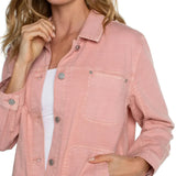 Womens Pink Cotton Shirt Jacket (4)