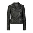 Women's Red Sparrow Black Leather Motorcycle Jacket