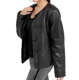 Womens-button-style-leather-jacekt