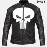 Adults Skull Biker Leather Jacket Halloween Costume