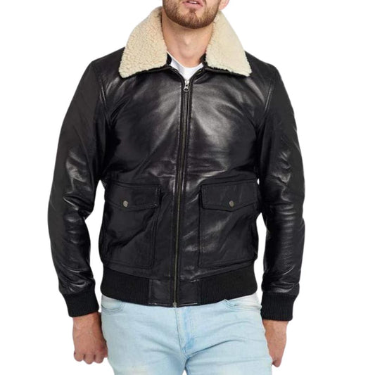 mens-black-bomber-leather-jacket