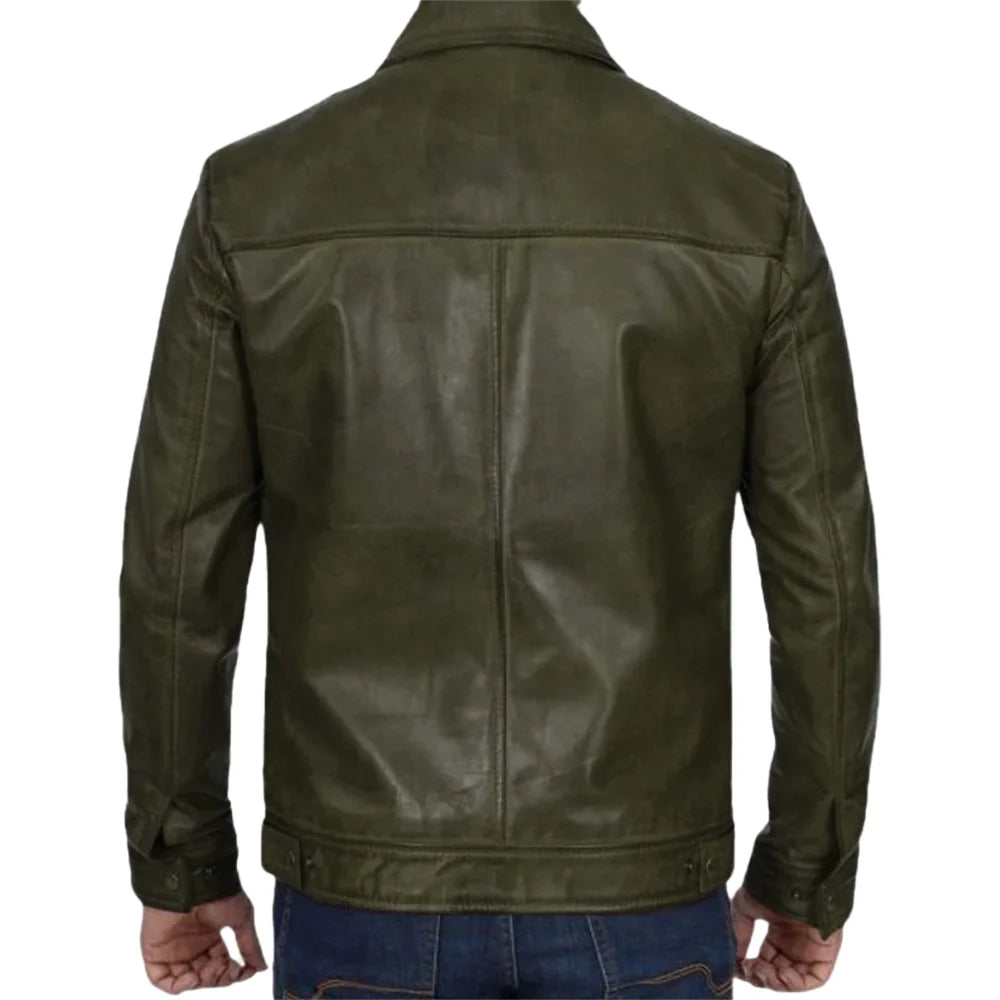 army-green-leather-shirt-jacket