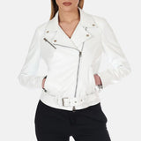 White Moto Leather Jacket