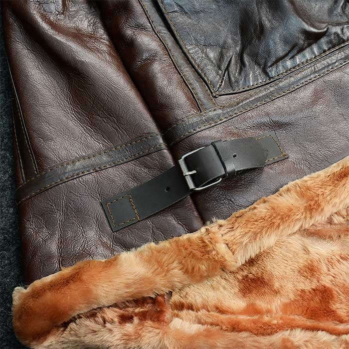 B3 Brown Leather Shearling Jacket - Trendy Jacket