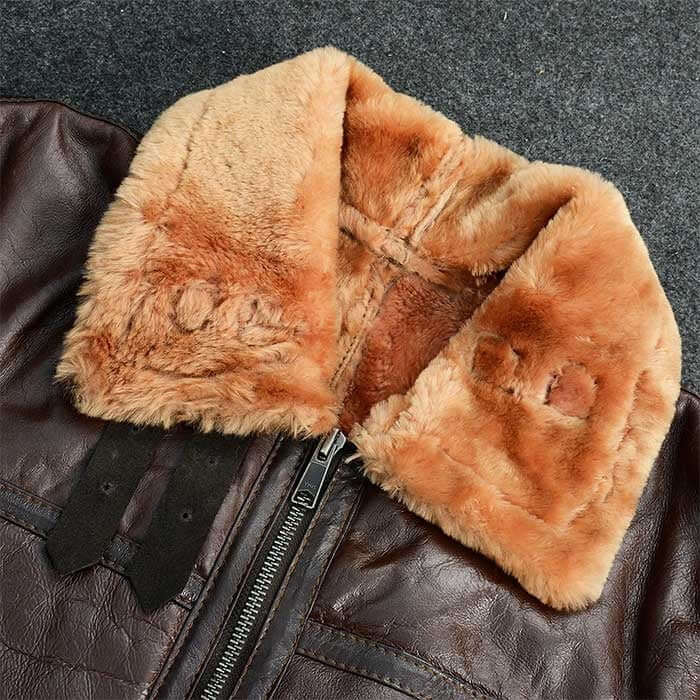 B3 Brown Leather Shearling Jacket - Trendy Jacket