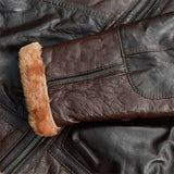 B3 Brown Leather Shearling Jacket - Trendy Jacket